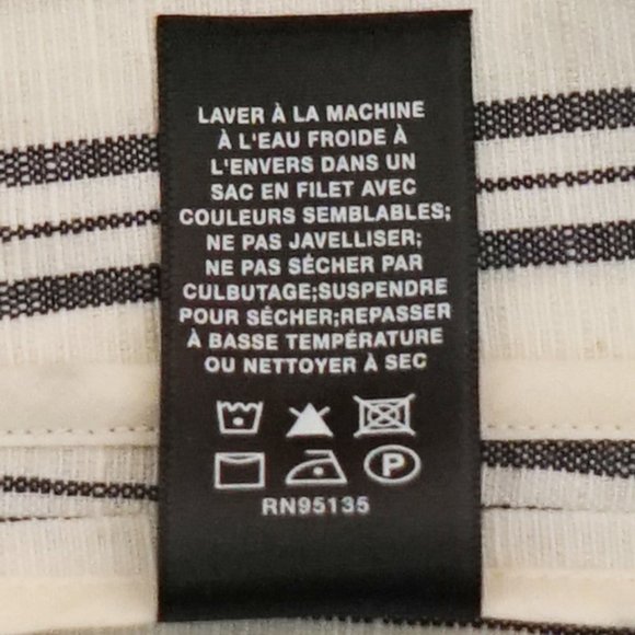 Last Call!* Lafayette 148 Cotton/Linen Blend Grey/White Striped Sleeveless Dress - Picture 9 of 9